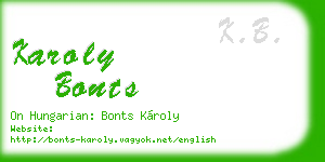 karoly bonts business card